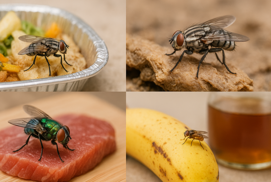 ハエは何を食べる?|摂食の仕組み・種類別食性・台所の衛生管理 | 虫退治、はじめました。
